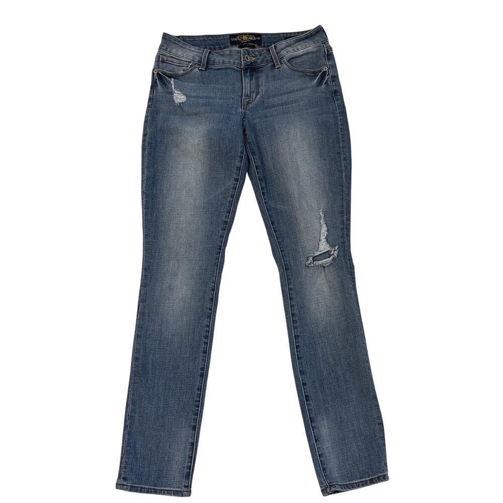 Lucky Brand Jeans Womens Sz 4/27 Lolita Skinny Stretch Distressed Denim Hipster